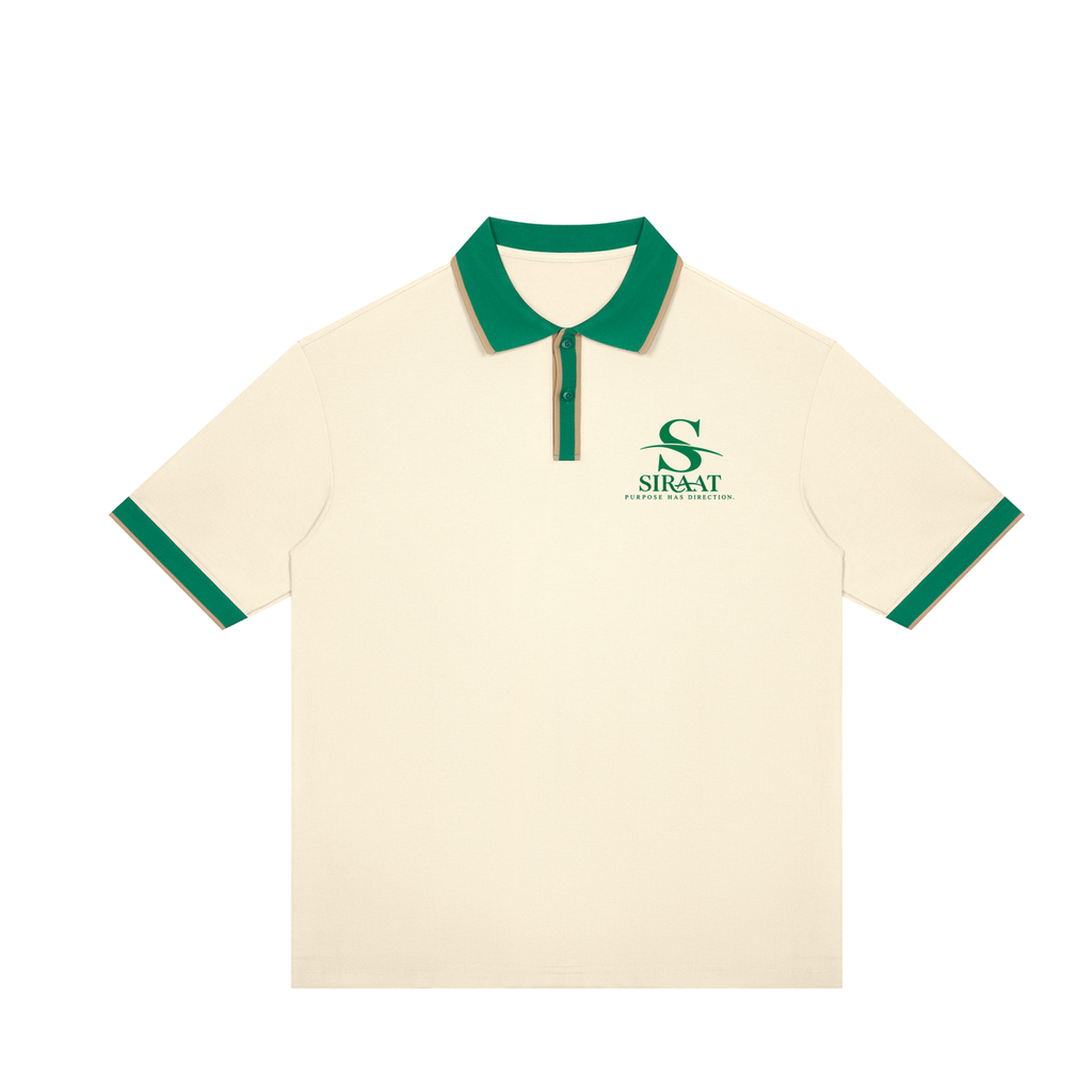 SIRAAT Premium Polo — Apricot/Green