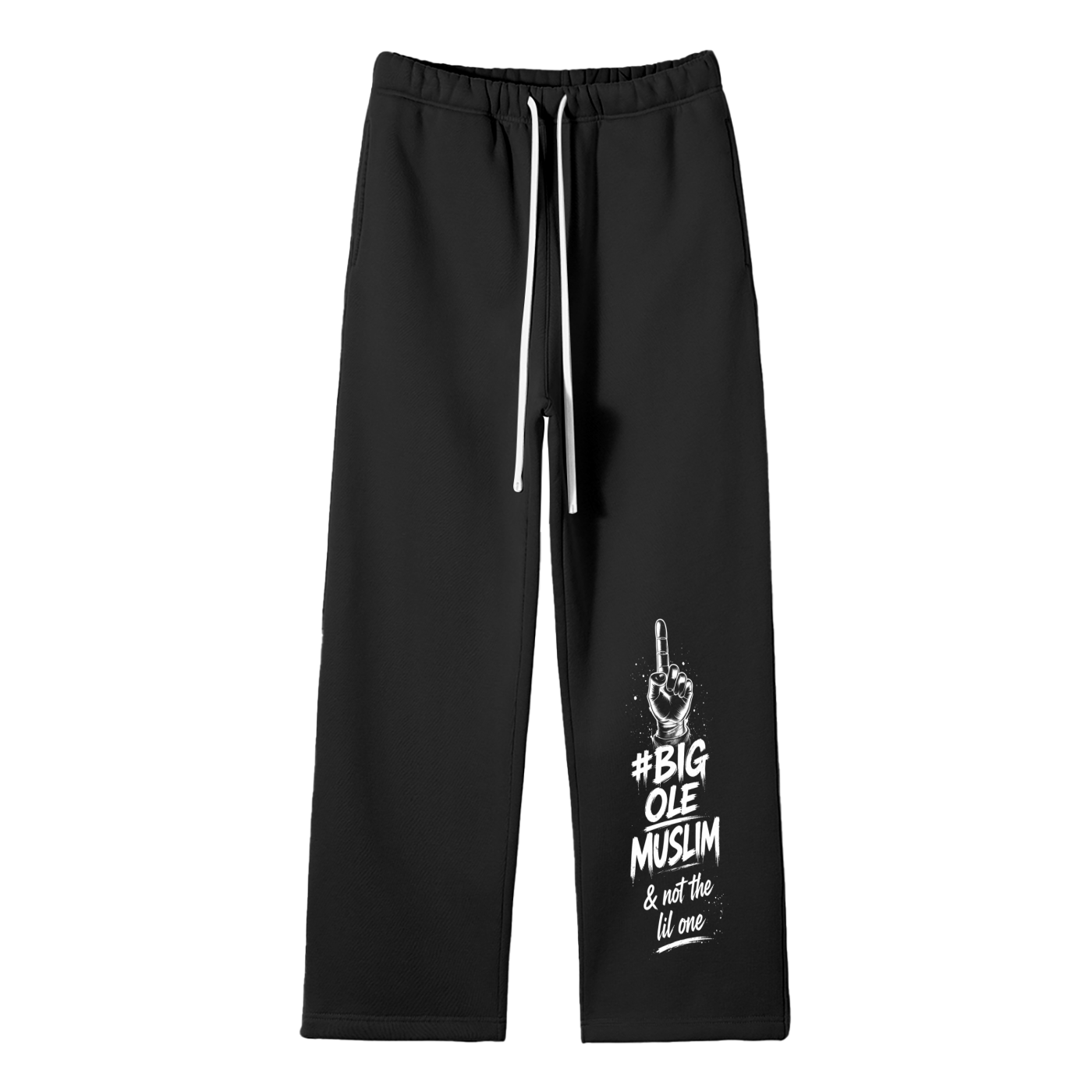 Big Ole Muslim Unisex Black Straight-Leg Sweatpants