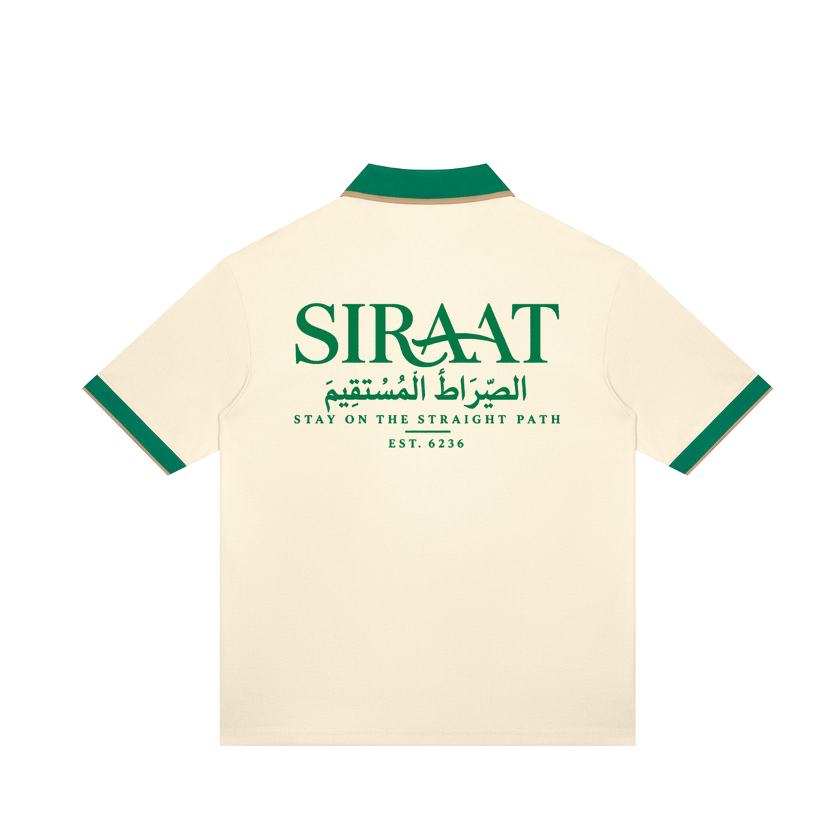 SIRAAT Premium Polo — Apricot/Green