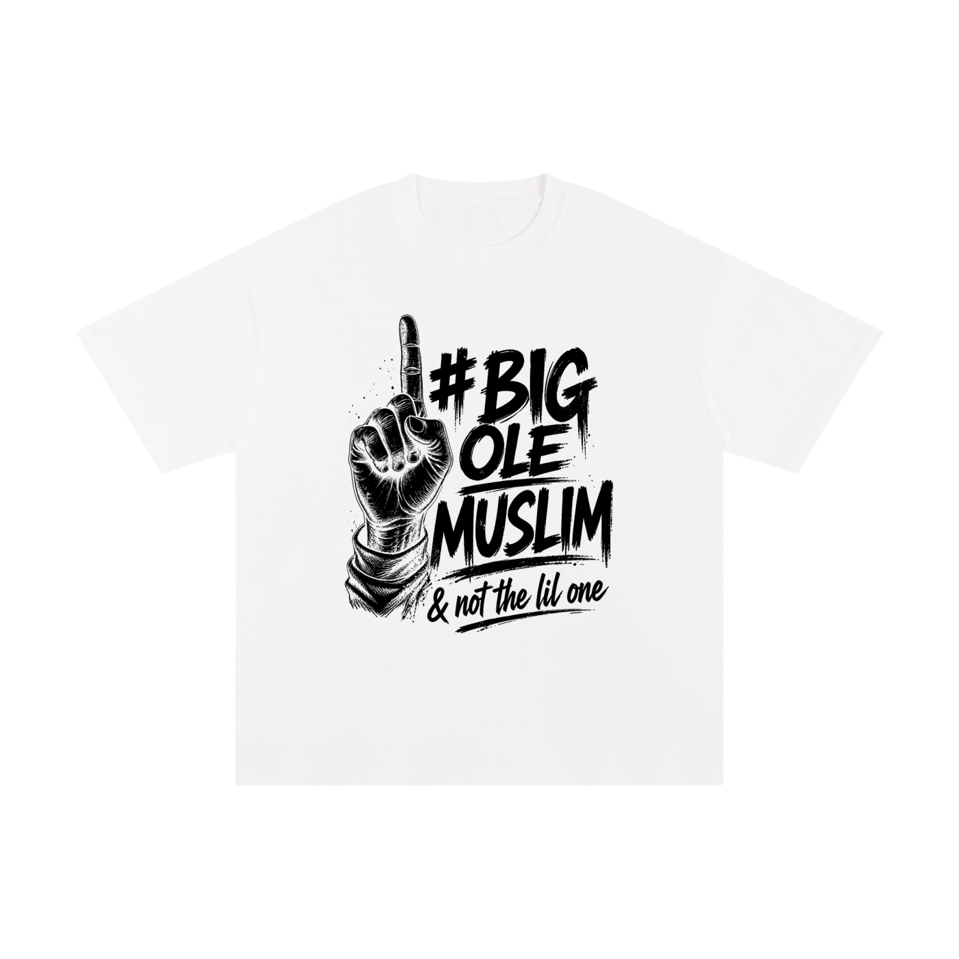 #BIG OLE MUSLIM Unisex Heavy Cotton T-Shirt (WHITE)